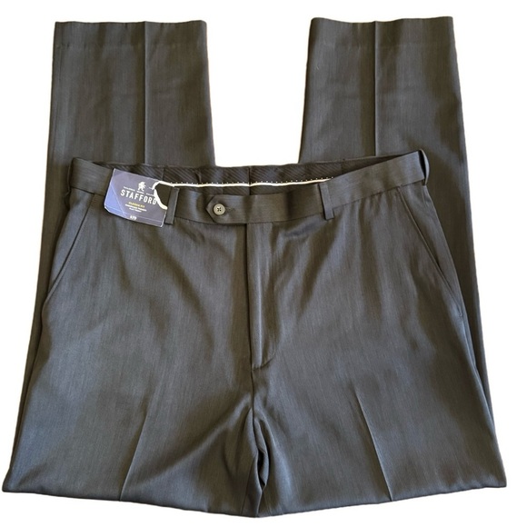Stafford Other - Stafford Travel Pants 38x32 Grey Endurance Trousers Classic Fit No Iron Business